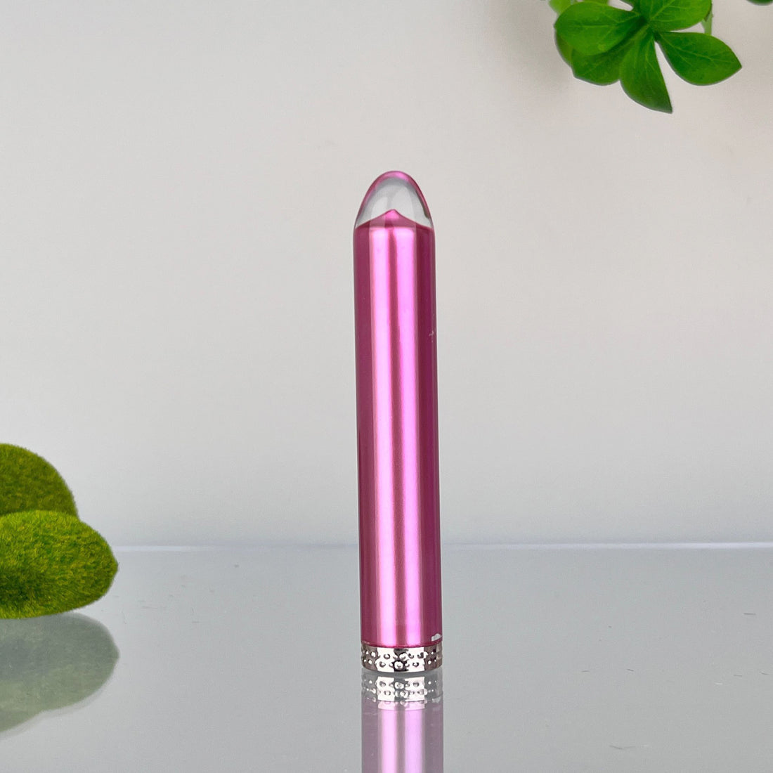 Rechargeable Vibrating Pink Glass Bullet Vibrator Female Beginner Travel Foreplay Sex Toys for Women Couples Clitoral Stimulator Massager