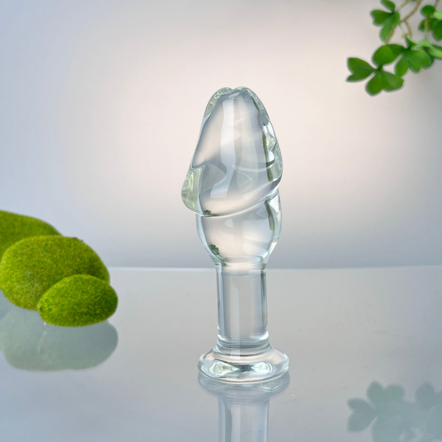 Sensual Glass Realistic Anal Plug Butt Plug Anal Play Sex Toys for Women