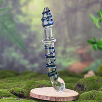 Glass Swirly Double Ended G-spot Anal Dildo Dong Prostate Massager Probe Butt Plug Anal Sex Toy