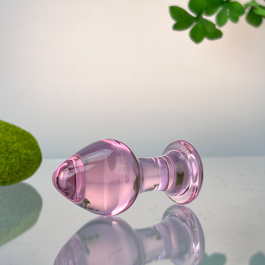 Pink Glass Sensual Anal Play Butt Plug Beginner Anal Sex Toys