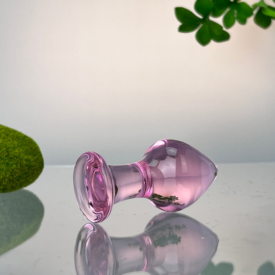 Pink Glass Sensual Anal Play Butt Plug Beginner Anal Sex Toys