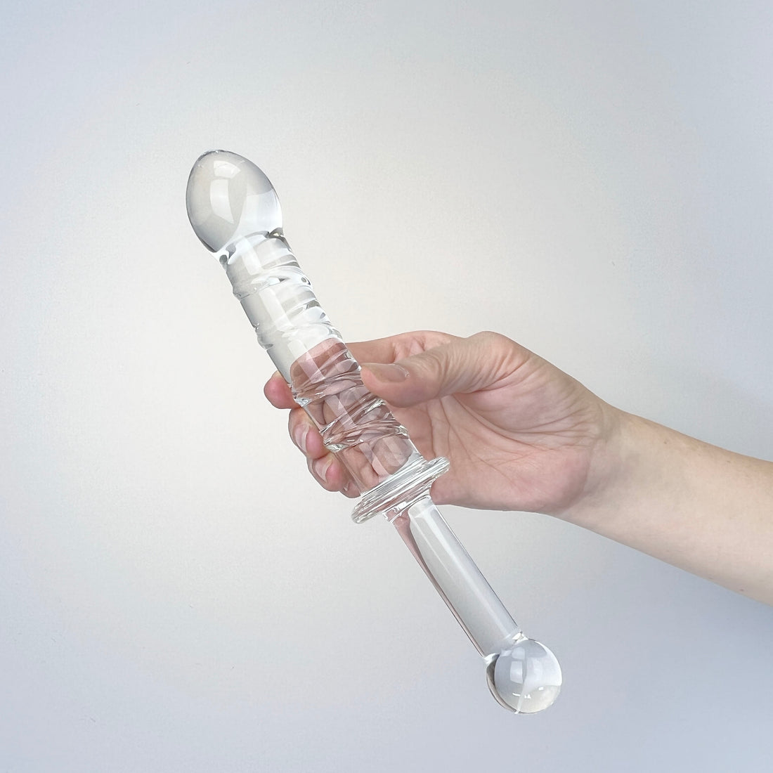 Sensual Glass Thrusting Wand Thruster G-spot Anal Dildo Dong Anal Butt Plug Probe Stimulator Sex Toys