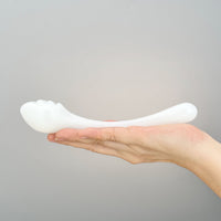 Double Ended White Sensual Glass Prostate P-spot G-Spot Massager Dildo Anal Probe Sex Toys for Women