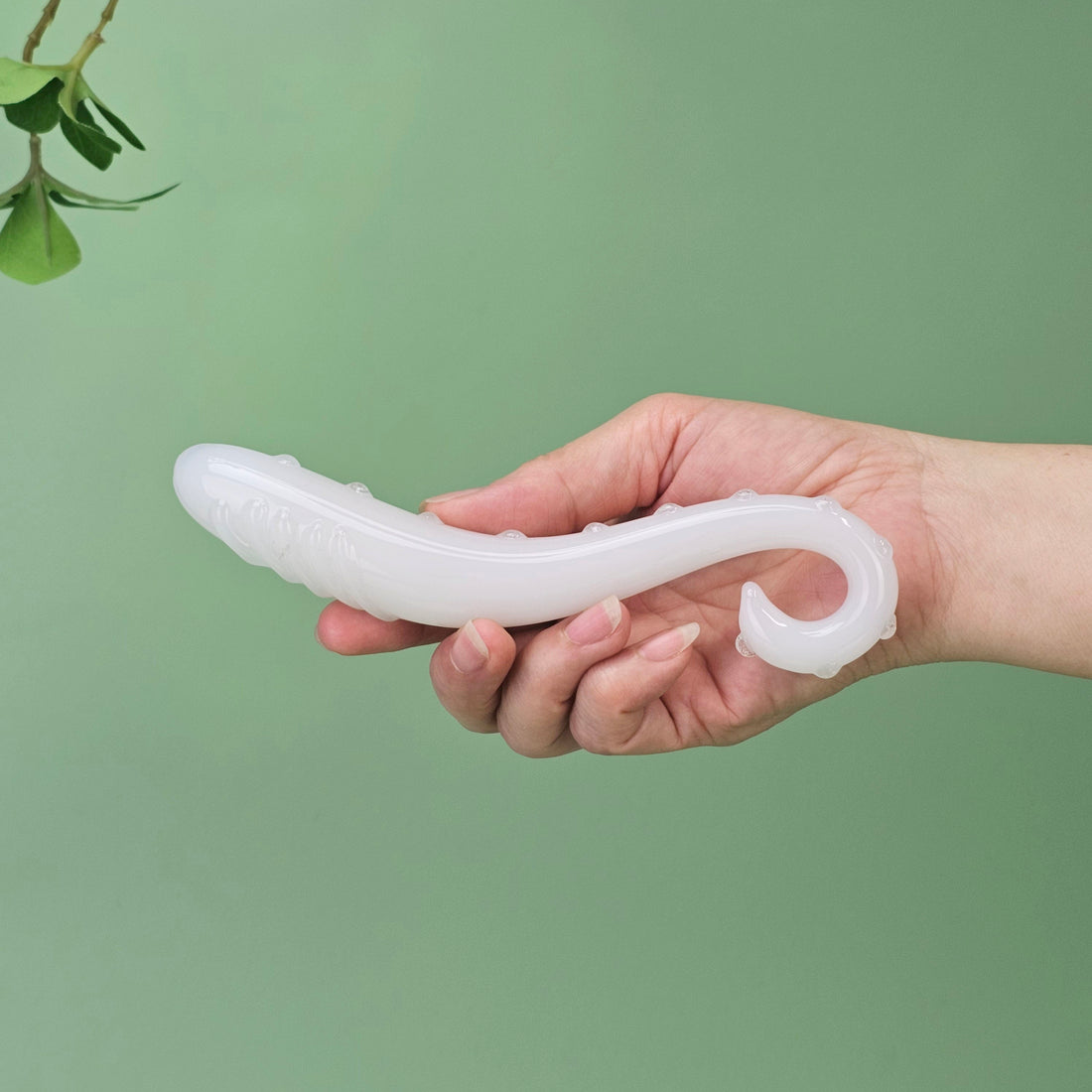 Tentacle Hand Blown White Glass Anal G-spot Dildo Massager Anal Butt Plug Probe Female Women Sex Toy Sexual Wellness