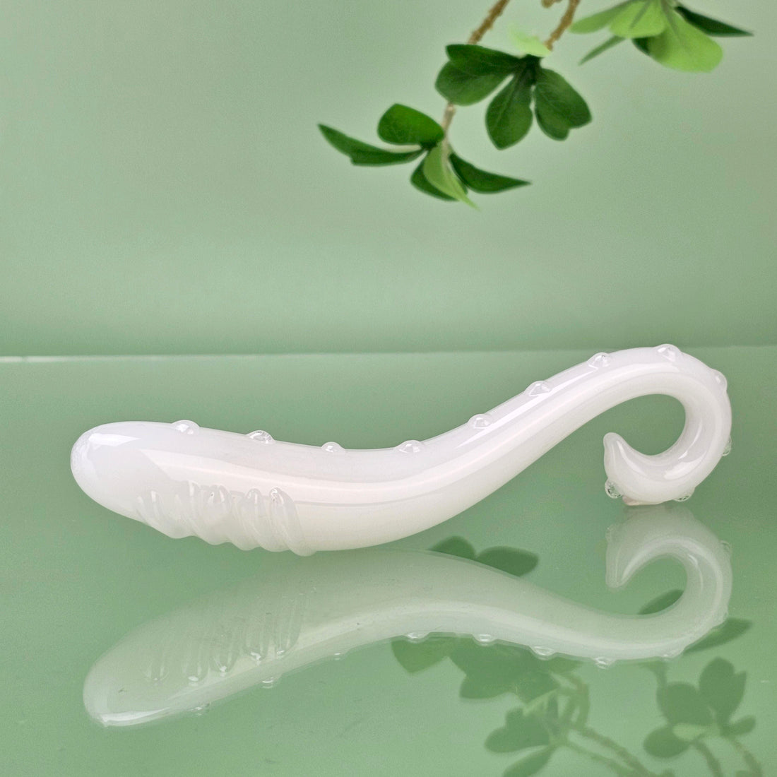 Tentacle Hand Blown White Glass Anal G-spot Dildo Massager Anal Butt Plug Probe Female Women Sex Toy Sexual Wellness