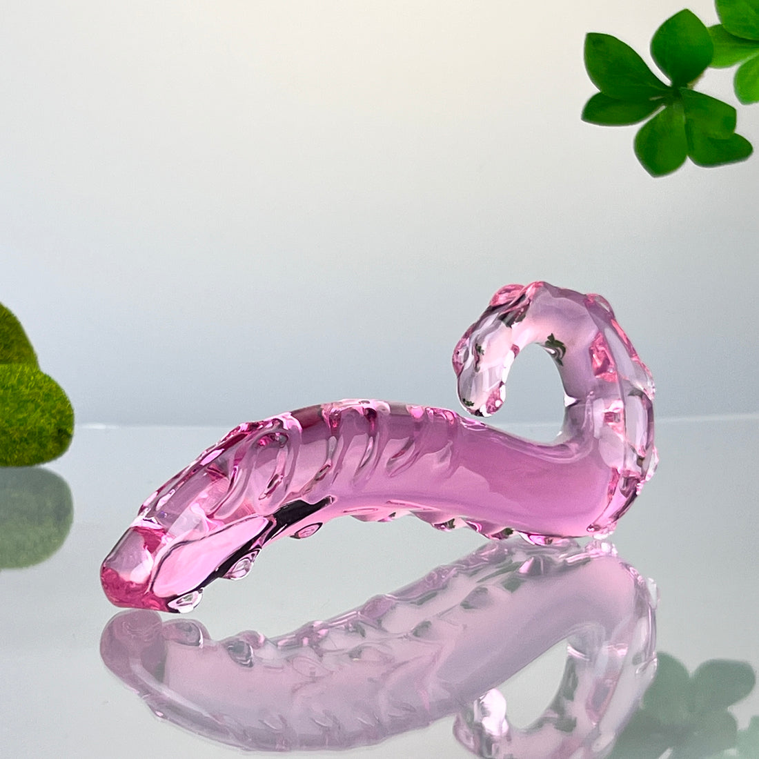 Pink Glass G-spot Anal Massager Dildo Anal Butt Plug