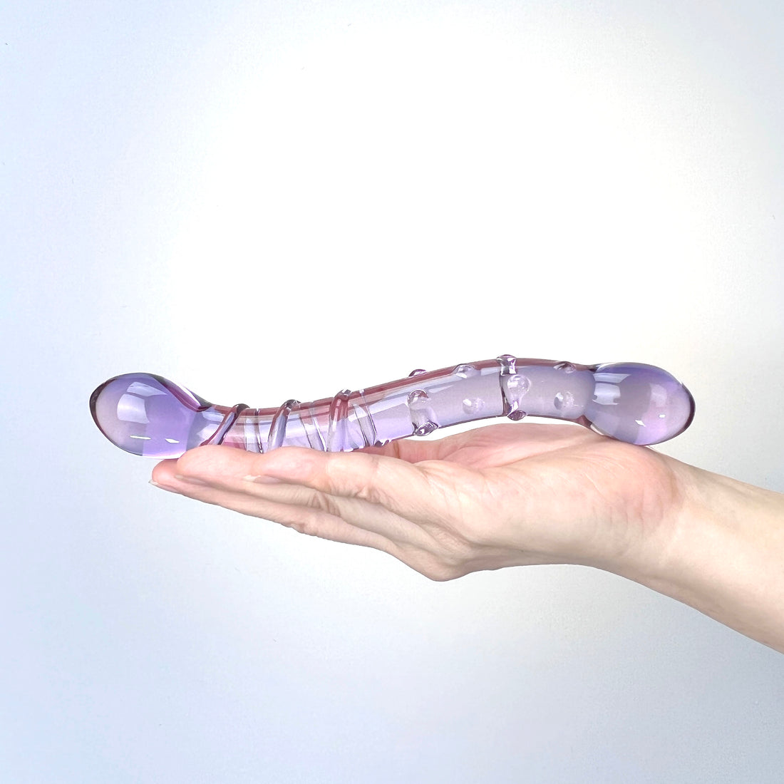 Purple Glass Dual Double Ended G Spot Anal Dildo Dong Prostate Massager Probe Stimulator Butt Plug Anal Sex Toy