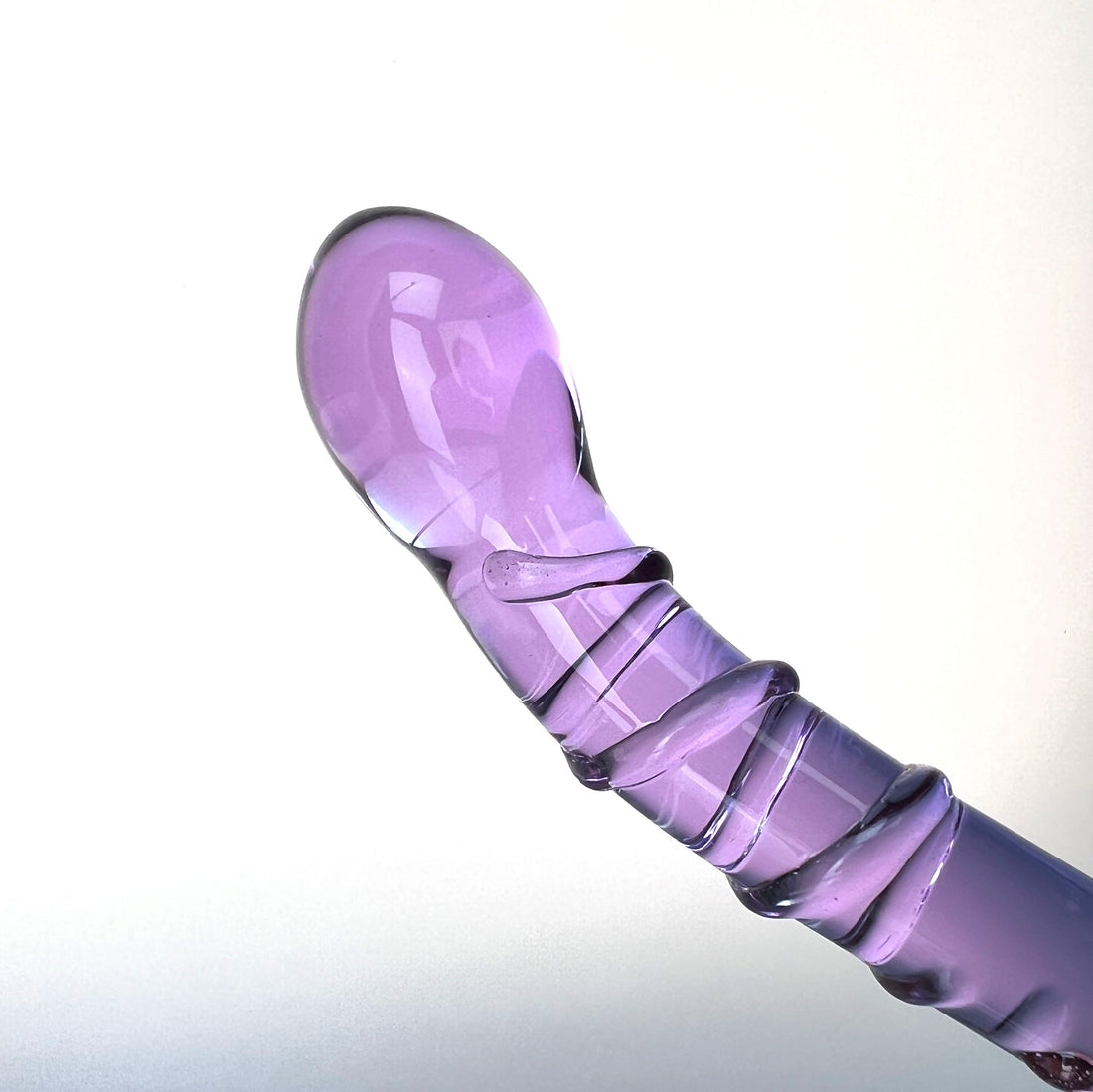 Purple Glass Dual Double Ended G Spot Anal Dildo Dong Prostate Massager Probe Stimulator Butt Plug Anal Sex Toy