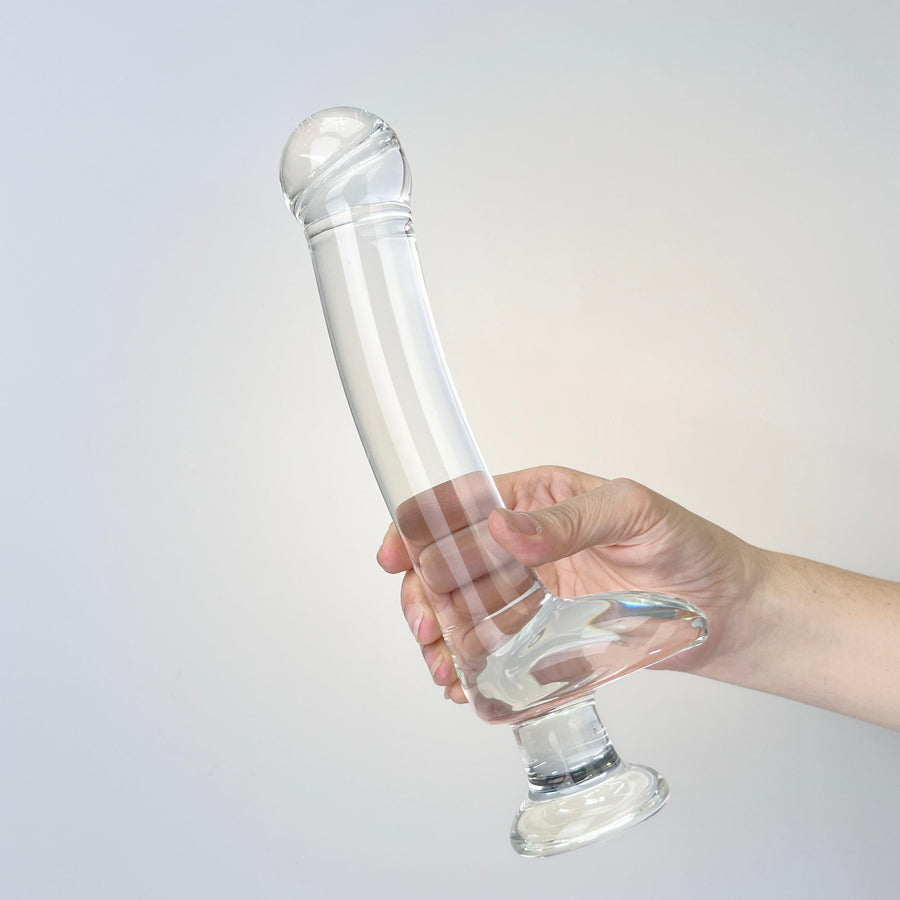 Extra Long Smooth Glass Thick Anal G-spot Dildo Dong Massager Sex Toys for Men Women Couples