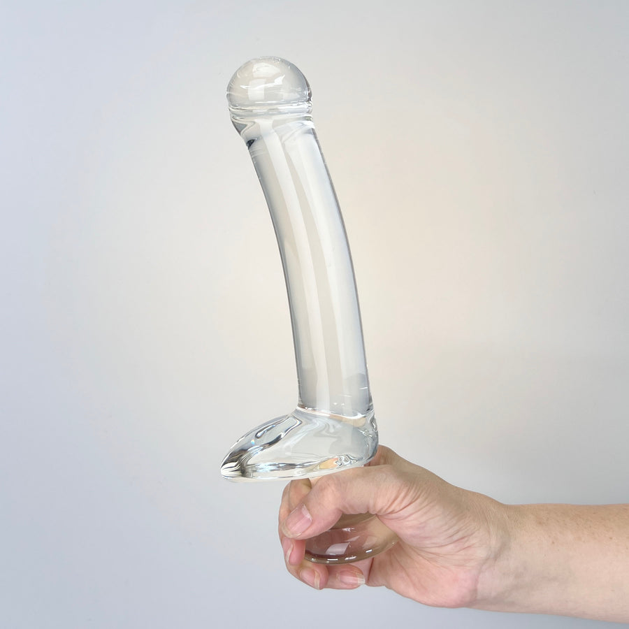 Extra Long Smooth Glass Thick Anal G-spot Dildo Dong Massager Sex Toys for Men Women Couples