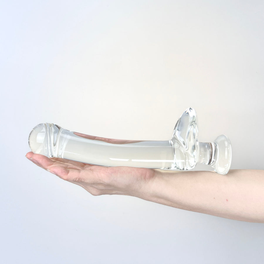 Extra Long Smooth Glass Thick Anal G-spot Dildo Dong Massager Sex Toys for Men Women Couples