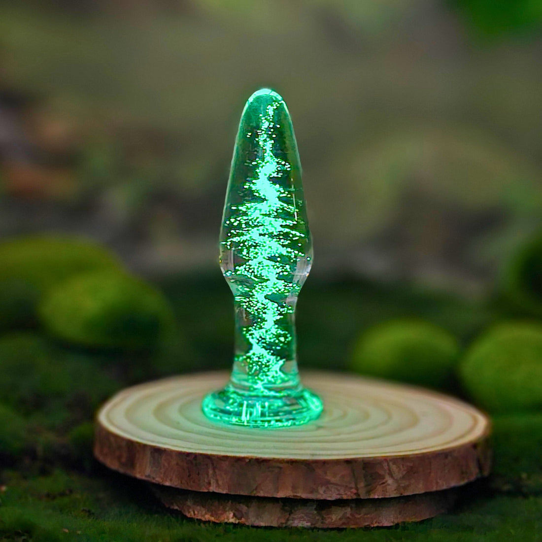 Glow-In-The-Dark Glass Slim Anal Butt Plug Beginner Anal Play Sex Toys for Men Women Couples