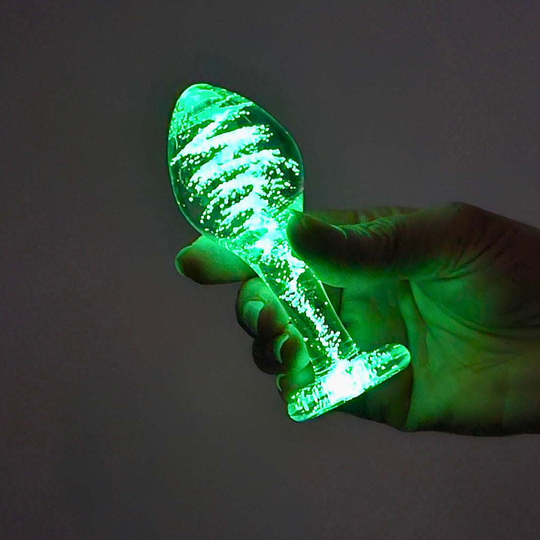 Glow-In-The-Dark Glass Butt Plug Beginner Anal Play Sex Toys for Men Women Couples