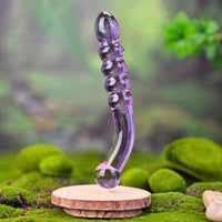 Purple Glass Dual Double Ended G Spot Anal Dildo Dong Prostate Massager Wand Probe Stimulator Butt Plug Anal Sex Toy