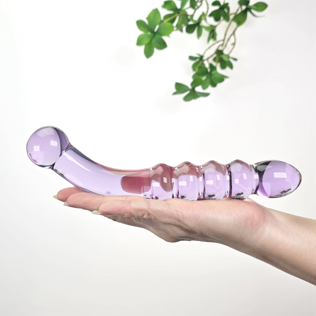 Purple Glass Dual Double Ended G Spot Anal Dildo Dong Prostate Massager Wand Probe Stimulator Butt Plug Anal Sex Toy