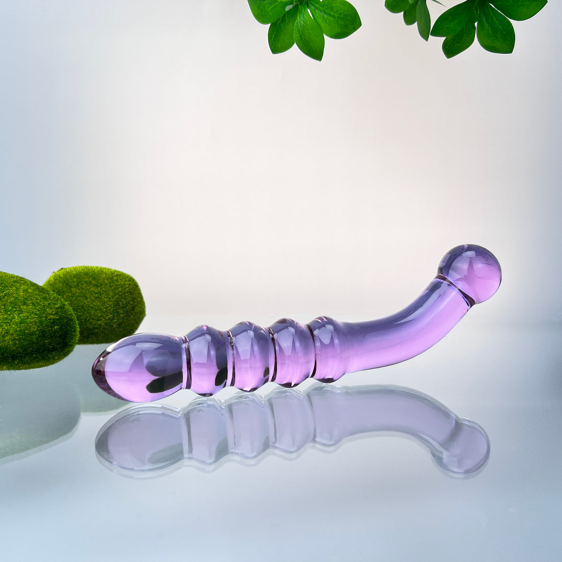 Purple Glass Dual Double Ended G Spot Anal Dildo Dong Prostate Massager Wand Probe Stimulator Butt Plug Anal Sex Toy