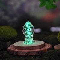 2.5" Glow-In-The-Dark Petite Glass Butt Plug Beginner Anal Play Sex Toys for Men Women Couples