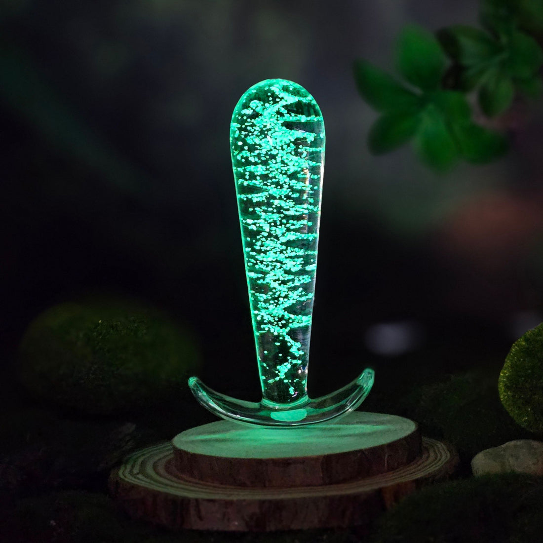 5" Glow-In-The-Dark Glass Torpedo Anal Butt Plug Anal Play Sex Toys for Men Women Couples