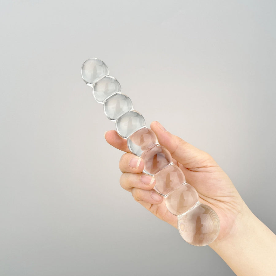 7.5" Ripple Beaded Glass G Spot Anal Dildo Wand Massager Beads Butt Plug Anal Plug Sex Toys