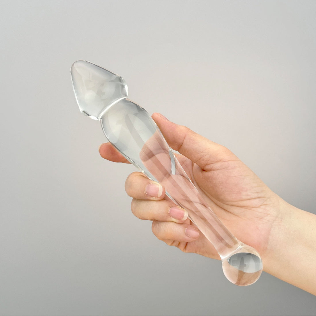 Glass Double Ended Dual Thrusting Wand Thruster G-spot Anal Dildo Dong Anal Butt Plug Probe Stimulator Sex Toys