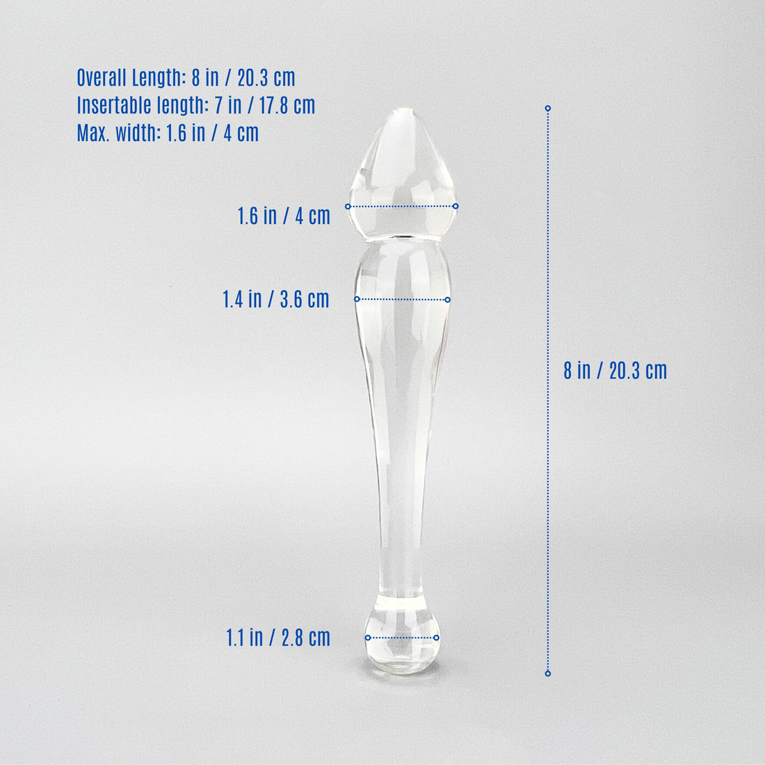 Glass Double Ended Dual Thrusting Wand Thruster G-spot Anal Dildo Dong Anal Butt Plug Probe Stimulator Sex Toys