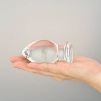 3.5" Clear Glass Sensual Anal Play Butt Plug Anal Sex Toys for Men Women Couples