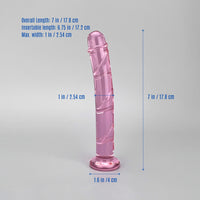 Pink Slim Glass Realistic P-spot Anal G-Spot Dildo Dong Massager Butt Plug Sex Toys for Women Couples