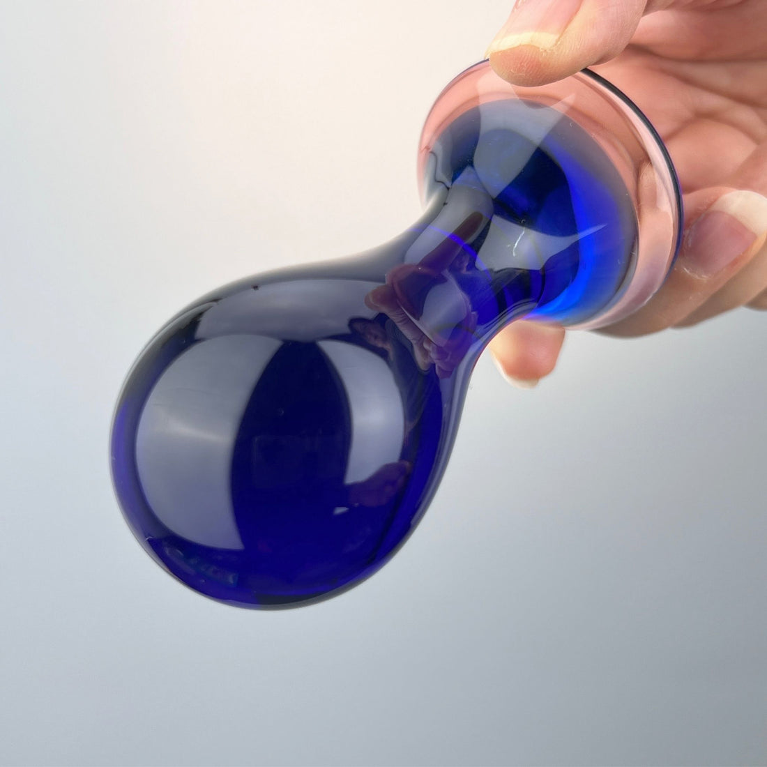 Blue Glass Orb Ball Shaped Anal Butt Plug Anal Stretcher Stretching Beginning Anal Training Sex Toys Trainer