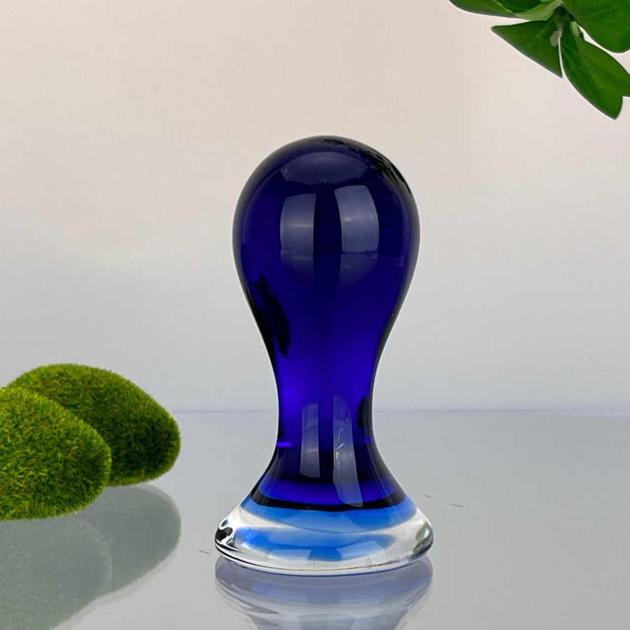 Blue Glass Orb Ball Shaped Anal Butt Plug Anal Stretcher Stretching Beginning Anal Training Sex Toys Trainer