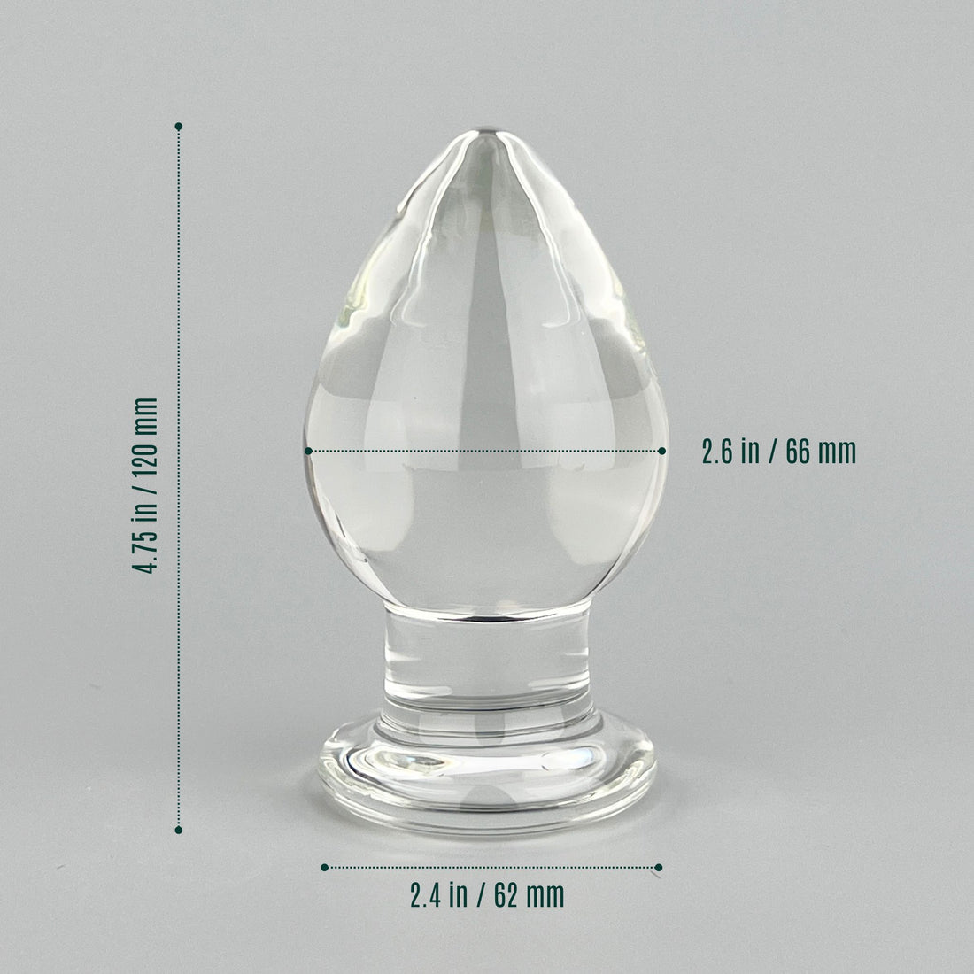 2.6" Wide Clear Glass Sensual Anal Play Butt Plug Anal Sex Toys for Men Women Couples