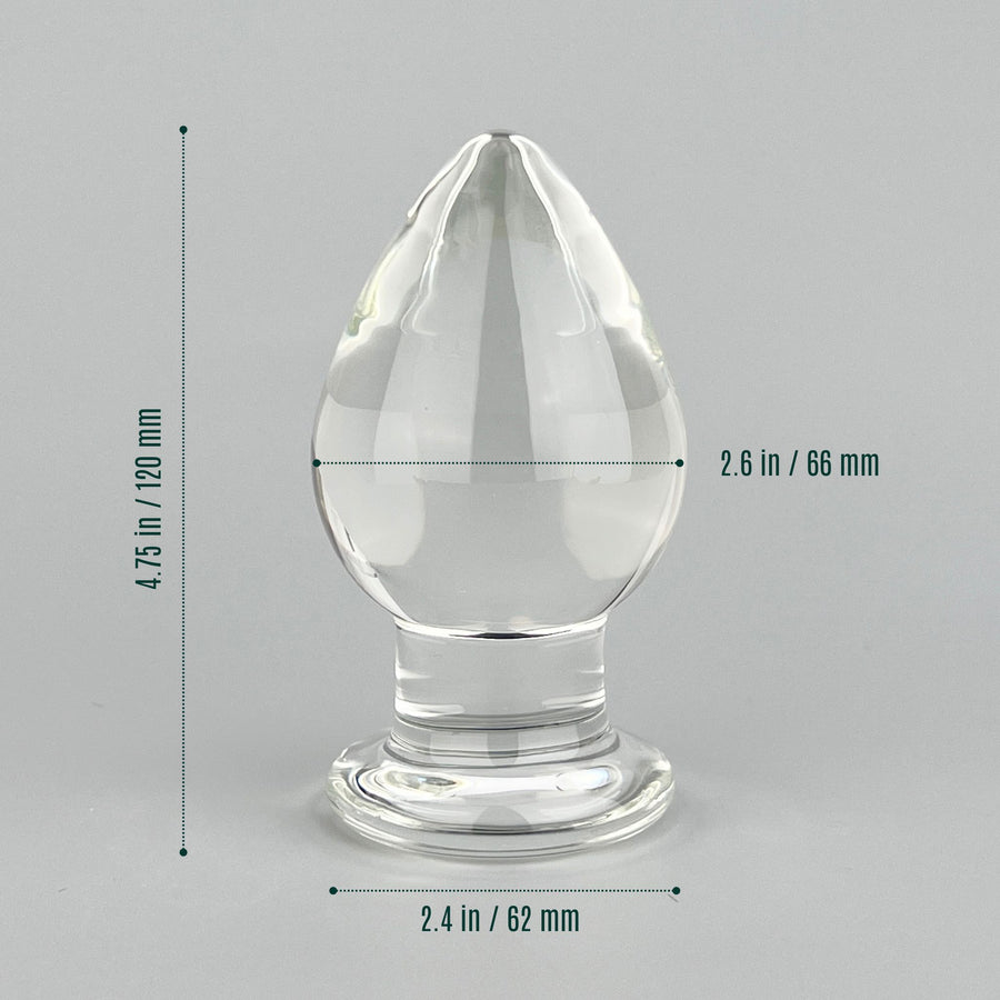 2.6" Wide Clear Glass Sensual Anal Play Butt Plug Anal Sex Toys for Men Women Couples