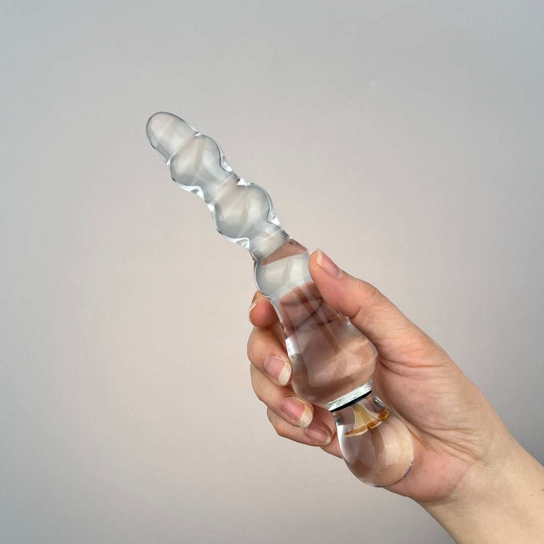 Glass Double Ended Dual Thrusting Wand Thruster G-spot Anal Dildo Dong Anal Butt Plug Beads Probe Stimulator Sex Toys