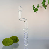 Double Ended Glass Juicer with Crank Handle G Spot Massager Anal Butt Plug Dildo Sex Toys for Women Couples