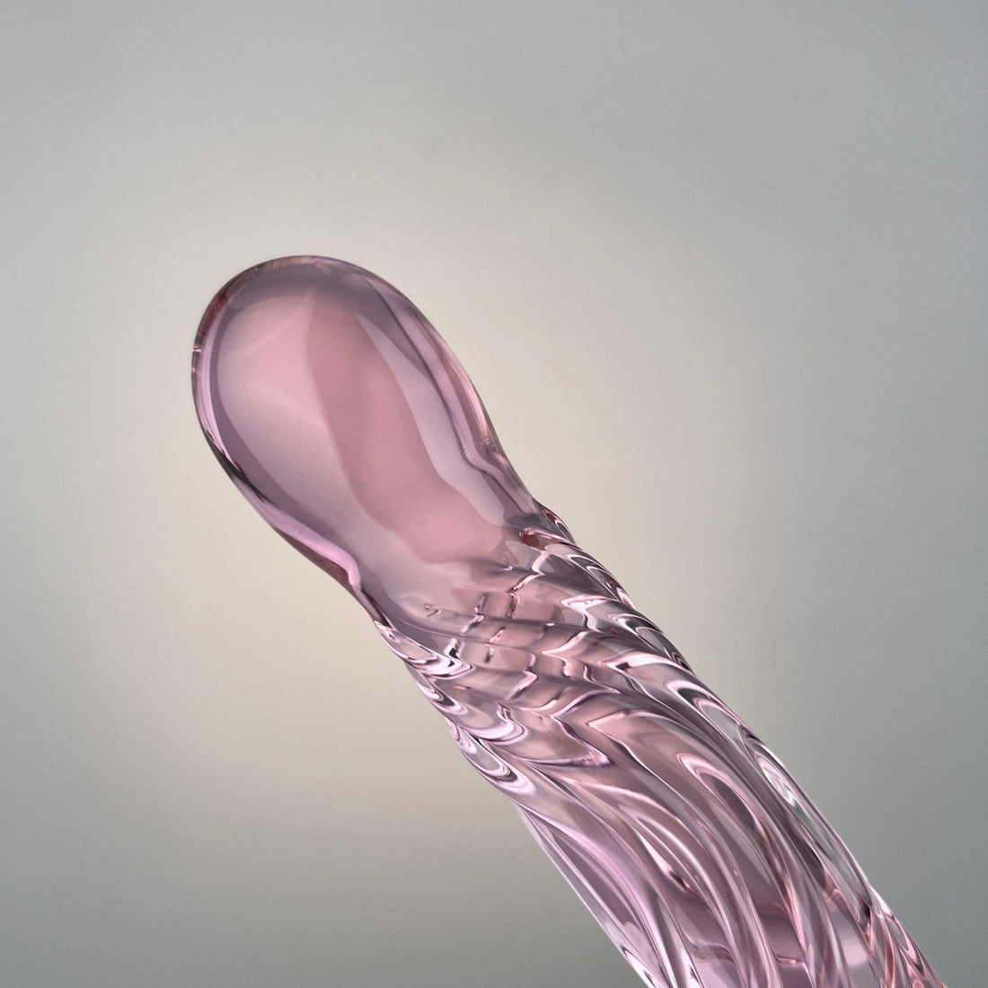 Pink Slim Glass Ripple Textured P-spot Anal G-Spot Dildo Dong Massager Butt Plug Sex Toys for Women Couples