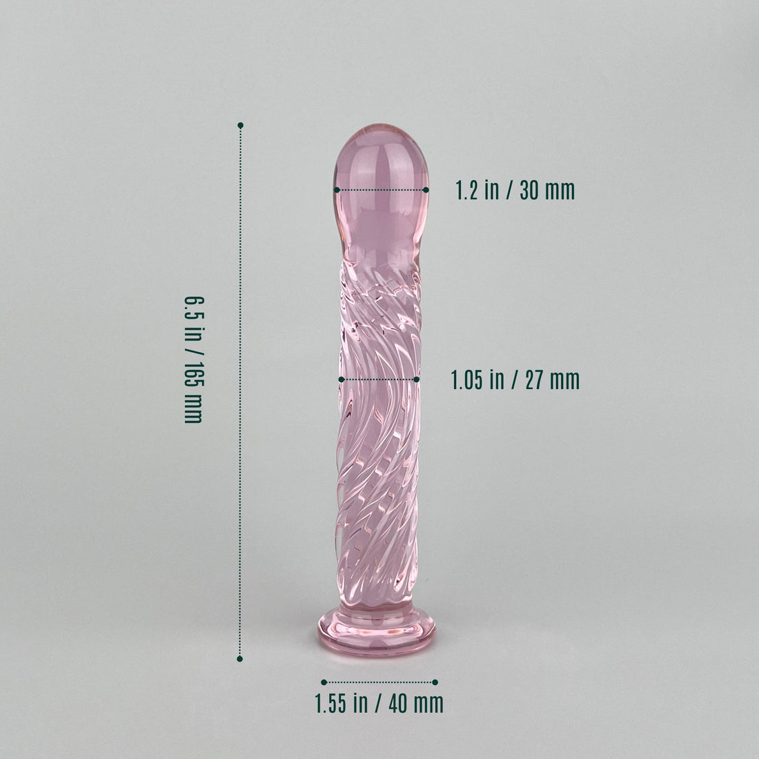 Pink Slim Glass Ripple Textured P-spot Anal G-Spot Dildo Dong Massager Butt Plug Sex Toys for Women Couples