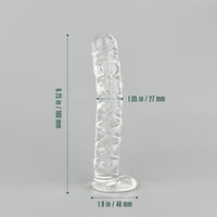 Slim Swirl Curved Woven Textured Realistic Glass P-spot Anal G-Spot Dildo Dong Massager Sex Toys for Women Couples