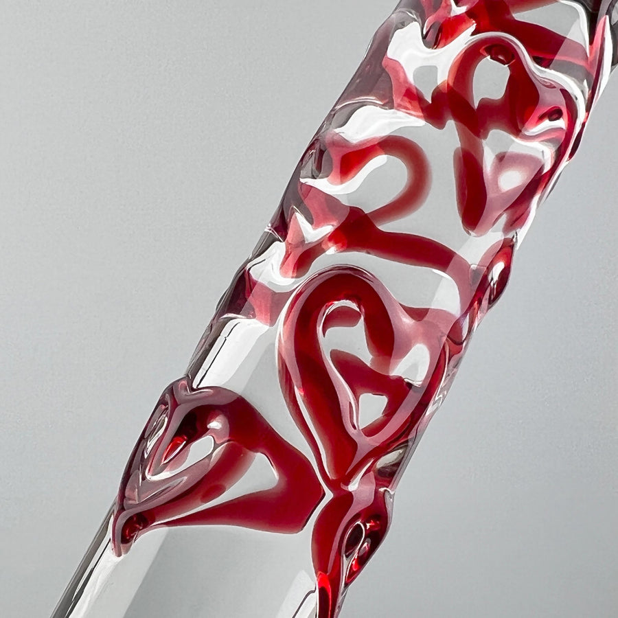 Red Sweet Hearts Glass G-spot Anal Dildo Wand Prostate Massager Anal Probe Butt Plug Sex Toy for Men Women Couples