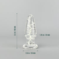 Glow-In-The-Dark Glass Slim Anal Butt Plug Beginner Anal Play Sex Toys for Men Women Couples