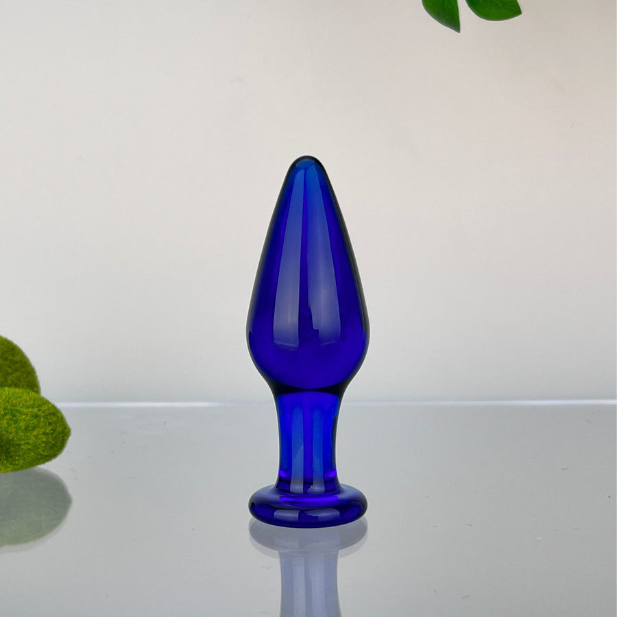 Sensual Glass Ribbed Beaded Anal Butt Plug Stretcher Anal Play Training Sex Toys for Men Women Couples