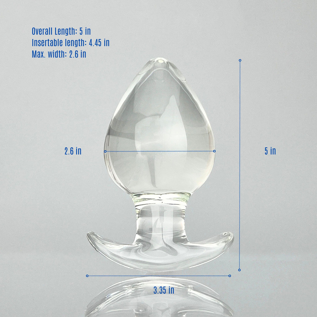 2.6" Wide Clear Glass Sensual Anal Play Butt Plug Anal Sex Toys for Men Women Couples