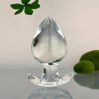 2.6" Wide Clear Glass Sensual Anal Play Butt Plug Anal Sex Toys for Men Women Couples