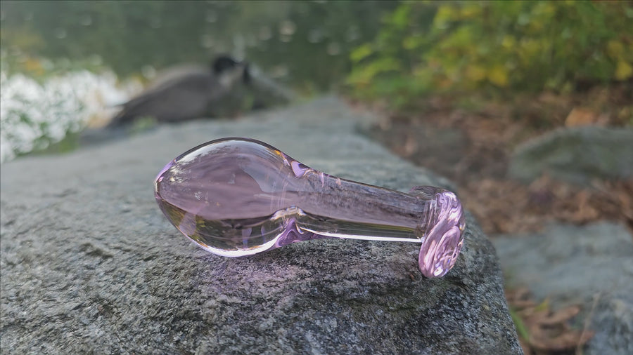 Pink Glass Sensual Wearable Anal Play Butt Plug Beginner Anal Sex Toys