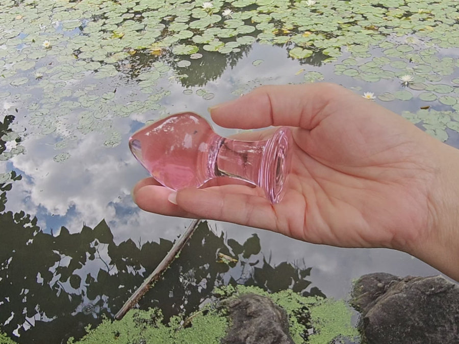 Pink Glass Sensual Anal Play Butt Plug Beginner Anal Sex Toys