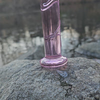 Pink Slim Glass Realistic P-spot Anal G-Spot Dildo Dong Massager Butt Plug Sex Toys for Women Couples