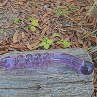 Purple Glass Dual Double Ended G Spot Anal Dildo Dong Prostate Massager Wand Probe Stimulator Butt Plug Anal Sex Toy