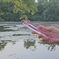 Pink Sensual Glass Dual Double Ended Realistic G-spot Anal Dildo Dong Massager Wand Probe Anal Butt Plug Sex Toys