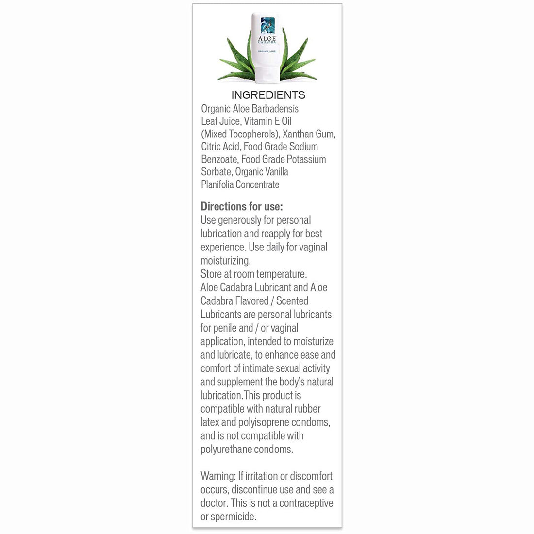 Aloe Cadabra Organic Lubricant Natural Aloe 2.5 oz