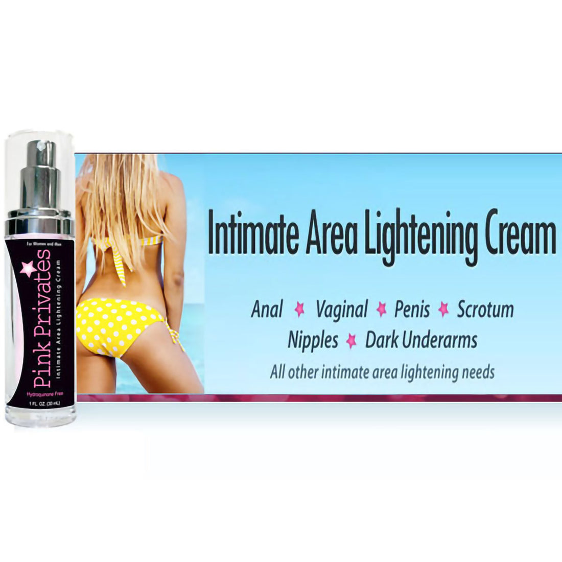 Pink Privates Intimate Area Lightening Cream 1 oz