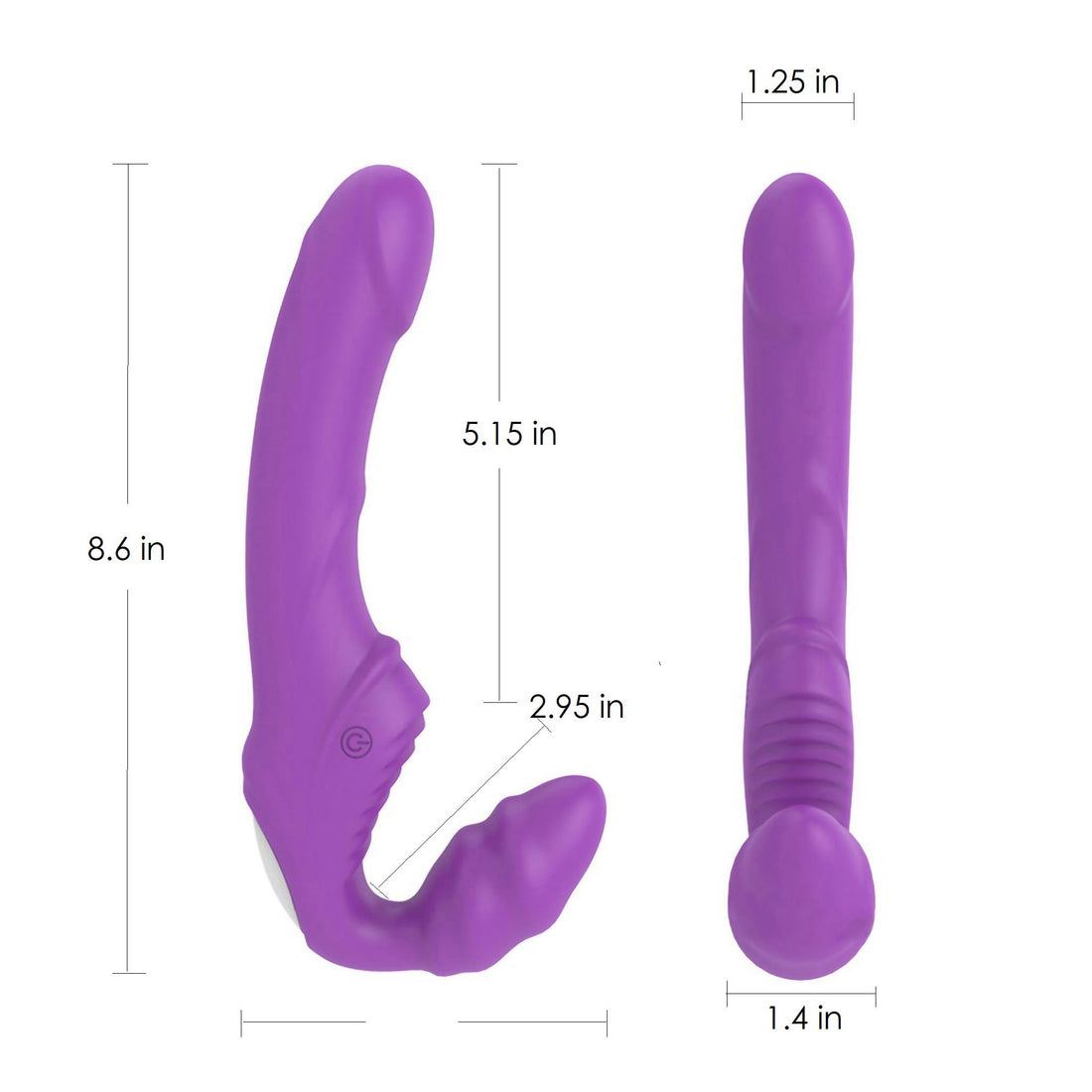 Hana - Wireless Vibrating Strapless Strap-on Dildo