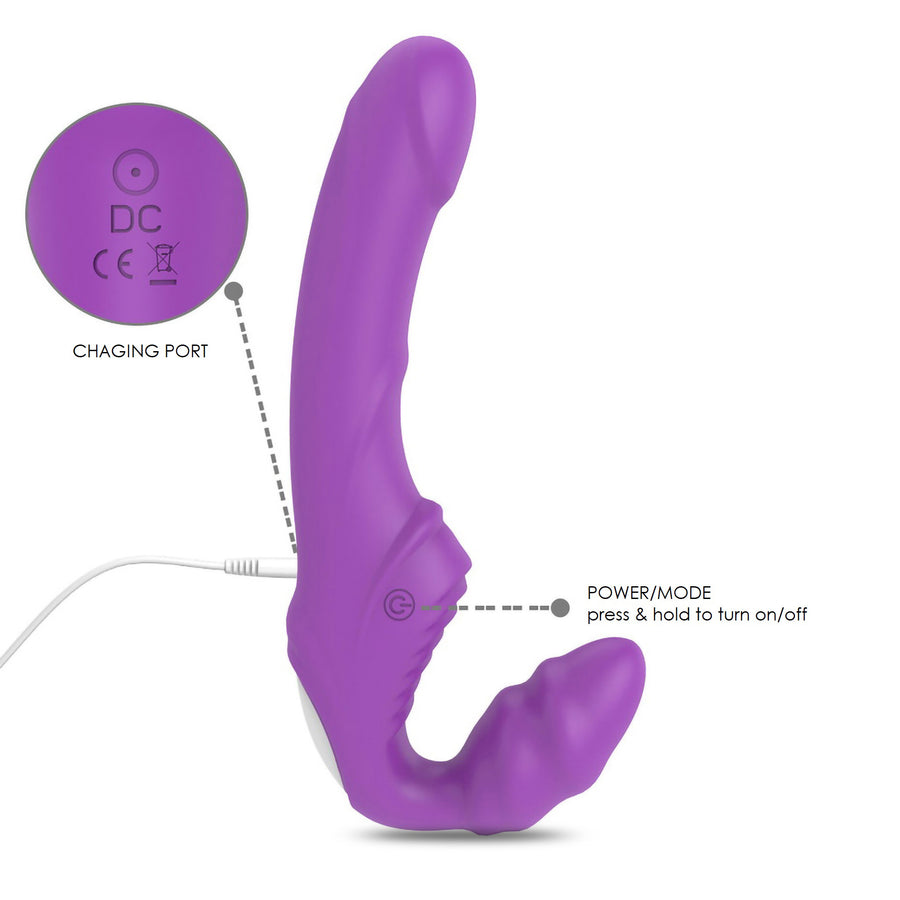 Hana - Wireless Vibrating Strapless Strap-on Dildo